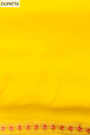 Radiate Glamour Lemon Gold Crepe Unstitched Salwar Kameez With Chiffon Dupatta