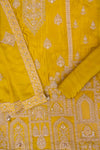 Pista Sequence & Zari Threadwork Chinon Unstitched Salwar Suit With Chinon Dupatta
