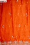 Heritage Glow Rust Crush Tissue Unstitched Salwar Suit With Tissue Dupatta
