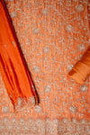 Heritage Glow Rust Crush Tissue Unstitched Salwar Suit With Tissue Dupatta