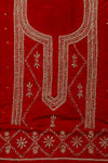 Heritage Heirloom Maroon Crepe Unstitched Salwar Kameez With Chiffon Dupatta