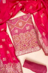 Gajari Woven Zari Cotton Unstitched Salwar Suit With Cotton Dupatta