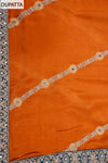 Rust Sequence, Zarkan & Threadwork Chinon Unstitched Salwar Suit With Chinon dupatta