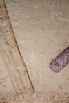 Draped in Elegance Grey Organza Unstitched Salwar Suit With Organza Dupatta