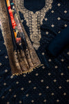 Eternal Favorite Black Crepe Unstitched Salwar Kameez With Crepe Dupatta