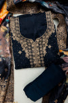 Eternal Favorite Black Crepe Unstitched Salwar Kameez With Crepe Dupatta