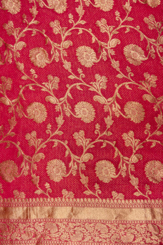 Onion Banarasi Woven Zari Khaddi Georgette Unstitched Salwar Suit With Georgette Dupatta