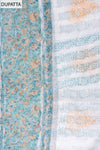 Tea-green Floral Printed Cotton Unstitched Salwar Suit With Cotton Dupatta