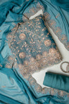 Statement Look Peacock Crush Tissue Unstitched Salwar Suit With Tissue Dupatta