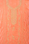 Graceful Flow Peach Unstitched Crepe Salwar Kameez With Chiffon Dupatta