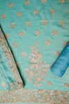 Pastel Majesty Mint Green Organza Unstitched Salwar Suit With Organza Dupatta