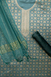 Draped In Elegance Grey Cotton Unstitched Salwar Kameez With Cotton Dupatta