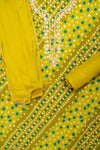Wrapped in Elegance Pista Cotton Unstitched Salwar Kameez With Chiffon Dupatta