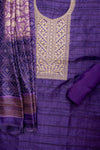 Draped in Royalty Purple Cotton Unstitched Salwar Kameez With Cotton Dupatta