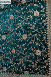 Statement Look Peacock Organza Unstitched Salwar Kameez With Organza Dupatta