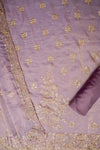 Delicate and Dreamy Mauve Organza Unstitched Salwar Suit With Organza Dupatta