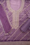 Delicate And Dreamy Mauve Crepe Unstitched Salwar Kameez With Chiffon Dupatta