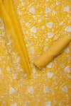 Sunshine Charm Mustard Shimmer Unstitched Salwar Kameez With Shimmer Dupatta