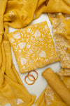 Sunshine Charm Mustard Shimmer Unstitched Salwar Kameez With Shimmer Dupatta