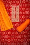 Heritage Heirloom Maroon Cotton Unstitched Salwar Kameez With Cotton Dupatta