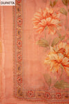 Soft As A Sunrise Coral Georgette Unstitched Suit With Chiffon Dupatta