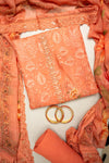 Soft As A Sunrise Coral Georgette Unstitched Suit With Chiffon Dupatta