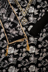 Eternal Favorite Black Cotton Unstitched Salwar Kameez With Chiffon Dupatta