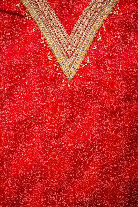 Heritage Heirloom Maroon Cotton Unstitched Salwar Kameez With Cotton Dupatta