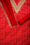 Heritage Heirloom Maroon Cotton Unstitched Salwar Kameez With Cotton Dupatta