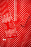 Grace Redefined Red Cotton Unstitched Salwar Kameez With Cotton Dupatta