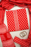 Grace Redefined Red Cotton Unstitched Salwar Kameez With Cotton Dupatta