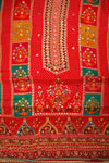 Soft As A Sunrise Coral Crepe Unstitched Salwar Kameez With Chiffon Dupatta