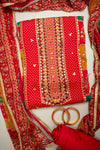 Soft As A Sunrise Coral Crepe Unstitched Salwar Kameez With Chiffon Dupatta