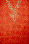 Soft As A Sunrise Coral Organza Unstitched Salwar Kameez With Chiffon Dupatta