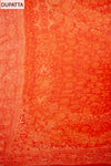 Soft As A Sunrise Coral Organza Unstitched Salwar Kameez With Chiffon Dupatta
