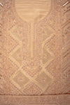 Graceful Flow Peach Organza Unstitched Salwar Kameez With Organza Floral Dupatta