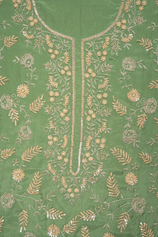 Wrapped in Elegance Pista Crepe Unstitched Salwar Kameez & Georgette Dupatta