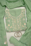 Wrapped in Elegance Pista Crepe Unstitched Salwar Kameez & Georgette Dupatta