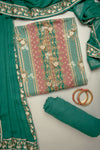 Breathe In Elegance Mint Green Muslin Unstitched Salwar Kameez With Chiffon Dupatta