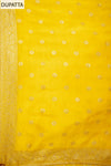Shine Bright In Mango Gold Cotton Unstitched Salwar Kameez With Cotton Dupatta