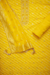 Shine Bright In Mango Gold Cotton Unstitched Salwar Kameez With Cotton Dupatta