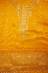 Sunshine Charm Mustard Crepe Unstitched Salwar Kameez With Crepe Dupatta