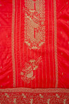 Grace Redefined Red Crepe Unstitched Salwar Kameez & Chiffon Dupatta