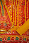 Sunshine Charm Mustard Crepe Unstitched Salwar Kameez & Chiffon Dupatta