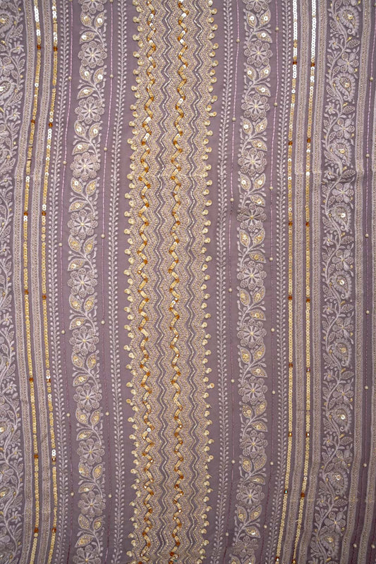 Delicate And Dreamy Mauve Georgette Unstitched Salwar Kameez With Chiffon Dupatta