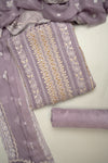 Delicate And Dreamy Mauve Georgette Unstitched Salwar Kameez With Chiffon Dupatta
