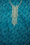 Dive Into Elegance Firozi Cotton Unstitched Salwar Kameez With Cotton Dupatta