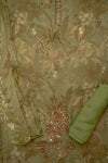 Wrapped in Elegance Pista Georgette Unstitched Salwar Kameez With Georgette Dupatta