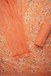 Graceful Flow Peach Georgette Unstitched Salwar Kameez With Chiffon Dupatta