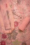 Glow Different In Gajari Georgette Unstitched Salwar Kameez With Chiffon Dupatta